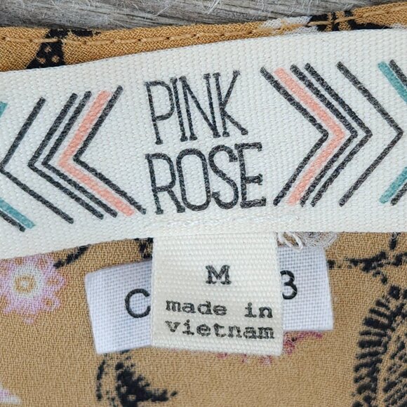 BEAUTIFUL PINK ROSE Paisley Top Women's Size Medium CAP SLEEVE - Picture 4 of 7